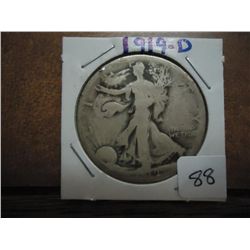 1919-D WALKING LIBERTY HALF DOLLAR