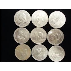 9 ASSORTED ISLE OF MAN CROWNS