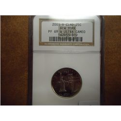 2001-S NEW YORK QUARTER NGC PF69 W ULTRA CAMEO