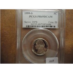 1999-S JEFFERSON NICKEL PCGS PR69 DCAM