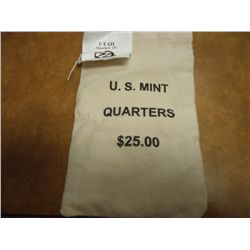 $25 US MINT BAG OF 2007-P UTAH STATE QUARTERS UNC