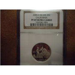 2005-S SILVER CALIFORNIA QUARTER NGC PF69 ULTRA