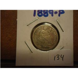 1889 SEATED LIBERTY DIME (FINE+)