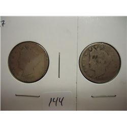 1887 & 89 LIBERTY "V" NICKELS