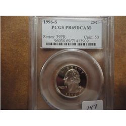 1996-S WASHINGTON QUARTER PCGS PR69 DCAM