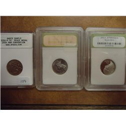LOT OF 3 SLABBED NICKELS SEE DESCRIPTION