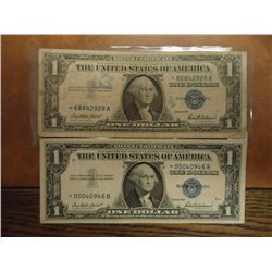 2-1957 $1 SILVER CERTIFICATES STAR NOTES
