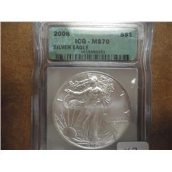 2006 AMERICAN SILVER EAGLE ICG MS70