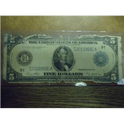 1914 LARGE SIZE $5 FRN (AS SHOWN)