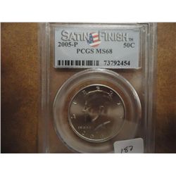 2005-P KENNEDY HALF DOLLAR PCGS MS68 SATIN FINISH