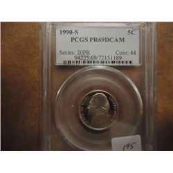 1990-S JEFFERSON NICKEL PCGS PR69 DCAM