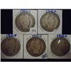 Image 1 : 1907-S,08-O,11,13-S & 15-S BARBER HALF DOLLARS