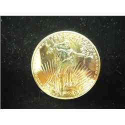 1 TROY OZ .999 FINE SILVER ROUND GOLD PLATED