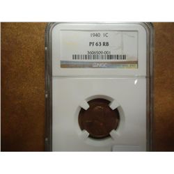 1940 LINCOLN CENT NGC PF63 RB