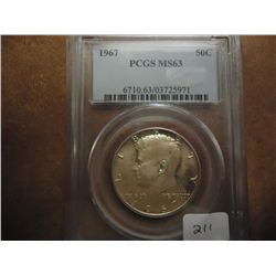 1967 40% SILVER KENNEDY HALF PCGS MS63
