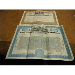 2 VINTAGE STOCK CERTIFICATES SEE DESCRIPTION