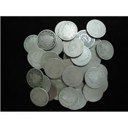 ROLL OF 40-ASSORTED 1890'S LIBERTY "V" NICKELS