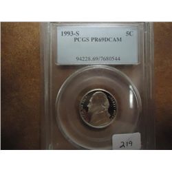 1993-S JEFFERSON NICKEL PCGS PR69 DCAM