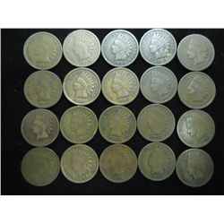 20 ASSORTED 1900'S INDIAN HEAD CENTS