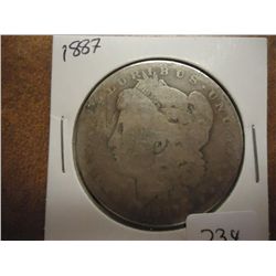 1887 MORGAN SILVER DOLLAR RIM BUMP