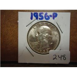 1956 WASHINGTON SILVER QUARTER (UNC)
