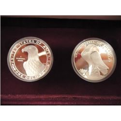 1983/84 US OLYMPIC 2 COIN PROOF SILVER DOLLAR SET
