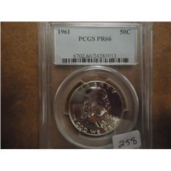 1961 FRANKLIN HALF DOLLAR PCGS PR66