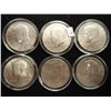 Image 1 : 6 ASSORTED KENNEDY HALF DOLLARS UNC