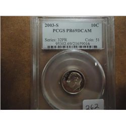 2003-S ROOSEVELT DIME PCGS PR69 DCAM