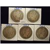 Image 1 : 1908-O,09,11,13-D & 15-S BARBER HALF DOLLARS