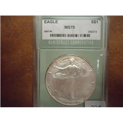 2007-W AMERICAN SILVER EAGLE NTC MS70
