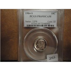 1984-S ROOSEVELT DIME PCGS PR69 DCAM