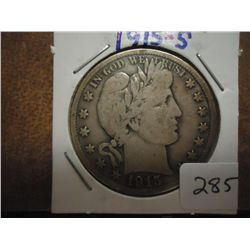 1915-S BARBER HALF DOLLAR FINE