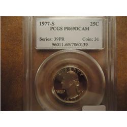 1977-S WASHINGTON QUARTER PCGS PR69 DCAM