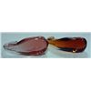 Image 5 : Pair of Whale Paperweights. Red and Amber in color. Not marked.