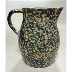 Vintage Blue Spongeware Vase. 6 1/2 " tall