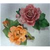 Image 1 : Lot of 2 Porcelain Roses, Capodimonte of Italy "Painters" rose,