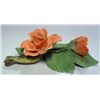 Image 2 : Lot of 2 Porcelain Roses, Capodimonte of Italy "Painters" rose,