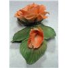 Image 3 : Lot of 2 Porcelain Roses, Capodimonte of Italy "Painters" rose,