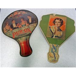 Lot of 2 Advertising Fans Pur-Ox Syrups & Edward L. Smead Repulbican Candidate
