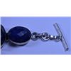 Image 3 : New German Silver Bracelet with Lapis. 7" long