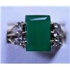 Image 1 : New German Silver ring intricate design, Size 9 1/4, Green Stone