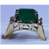 Image 3 : New German Silver ring intricate design, Size 9 1/4, Green Stone