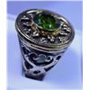 Image 2 : Victorian Style German silver ring with Green Stone, Size  7 1/2