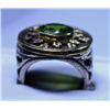 Image 3 : Victorian Style German silver ring with Green Stone, Size  7 1/2