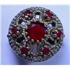 Image 1 : Victorian Style German silver ring with Red Stones, Size  7