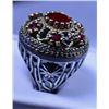 Image 2 : Victorian Style German silver ring with Red Stones, Size  7