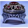 Image 4 : Victorian Style German silver ring with Red Stones, Size  7