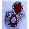 Image 1 : Victorian Style German silver ring with Red Stones, Size 8 1/2