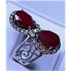 Image 2 : Victorian Style German silver ring with Red Stones, Size 8 1/2